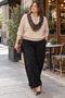 Women's Plus-Size Blouse with Leopard-Print Scarf and Truvakar Sleeves - 2