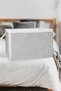 (2 Pcs) Gray Striped Zippered Mini Size Pouch Pillow-Sweater-Clothing Organizer 45*40*30 cm - 3