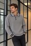 Men’s Button-Down Shirt Collar Knit Sweater