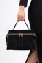 VINCE Black Suede Genuine Leather Women's Shoulder Bag