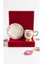 Viona Turkish Coffee Cup Set for 6, with Pink Flowers and Gold Accents - 3