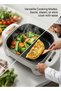 All-in-One Electric Cooker, Large Capacity Nonstick Electric Frying Pan, Thermostat Control Multi Cooker, Ideal for Shabu Shabu, Stir Fry and Braised Food for Family - 3