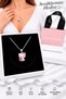Pink Stone Teddy Bear Print Steel Necklace with Box and Pouch—Gift for Your Sweetheart, Gift for a Woman, Gift for a Girlfriend, Birthday Gift