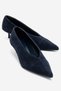 VELOUR Navy Blue Suede Genuine Leather Women's Low-Heeled Shoes