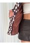 Women's Bambi-Print Cashmere-Sleeve Jacket with Fur Trim and Mock Neck - 5