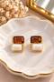 Gold-Framed Gemstone Earrings for Women - 3