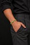 Apple Green Copper-Plated Women's Chain Bracelet with Clover Motif and Stones - 3