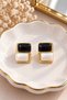 Gold-Framed Gemstone Earrings for Women - 2