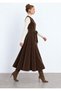 Bitter Brown Corduroy A-Line Midi-Length Front Buttoned Viola Dress - 3