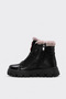 Genuine Leather-Fur-Trimmed 395KXEA001 Black Floter Classic Girls' Boots - 2
