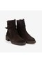 Women's Rubber Sole, Buckle Detail, Suede Leather Zip-Up Boots with 5cm Thick Heel 51435-1 - 3