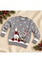Girls' and boys' winter - christmas - new year - snow-themed knit sweater