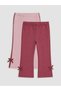 Rmz Gi̇yi̇m Farkiyla Baby Girl Spanish Style Bow Leggings 2-Pack