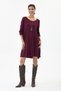 Burgundy Italian Knit Dress with Necklace Accent, Sizes 38–44
