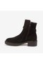 Women's Rubber Sole, Buckle Detail, Suede Leather Zip-Up Boots with 5cm Thick Heel 51435-1 - 2