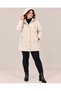 Women's Cream-Colored Melton Plus-Size Coat - 2