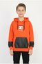 Boys' Two-Ply Hooded Printed Sweatshirt with Leather Details and Pockets for Everyday Wear