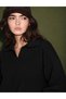 V-Neck Acrylic Knit Set, Black
