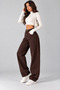 Back Belt Buckle Wide Leg Baggy - 4