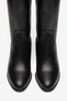 Women's Genuine Leather Heeled Boots with Back Zipper and Adjustable Cuffs - Black - 4