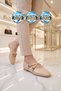 Beige Leather Women's Lightweight Ballet Flats with Adjustable Cross-Strap and Thin Sole 312653 - 3