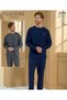 Men's 100% Cotton Long-Sleeved Transitional Pajama Set 2276 - 2