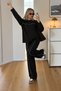 Long-Sleeved Casual Sweatsuit Set with Modal Fabric and Ribbed Sleeve Detail - 2