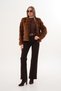 Navy Waterway Fur-Trimmed Coat