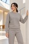 Women's 3-Ply Sweatsuit Set with Crew Neck and Fleece-Lined Insulation - 5