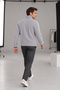 Men's Gray Fleece-Lined Jacket with 3 Pockets and Full-Length Zipper - 4
