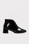 Genuine Leather 210DZA7071 Black Patent Leather Women's Chunky-Heeled Boots
