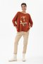 Women's Orange Gilded Italian-Patterned Soft-Textured Oversized Knit Sweater, Sizes 40–46 - 5