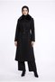 Trendy Collar, Fur-Trimmed Viscose Fabric, Snap Button, True to Size Melton Coat