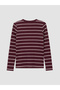 Lcw Everyday Claret Red Crew Neck Striped Women's Bodysuit - 6