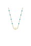 18Kt Gold Eye Necklace with Turquoise Stones N1YK213