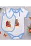 BK Kids King-Themed Blue Baby Bodysuit and Bib Gift Set—1, 6–9 Months