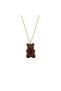 18Kt Gold Teddy Bear Necklace N1YK178_darkbrown