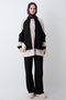 Ruched Black Suit with Paneled Cuffs - 3