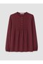 LCW Grace Burgundy Crew-Neck Embroidered Ruched Blouse - 5