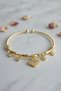 Gold-Toned Rice-Style YSX Clover-Shaped Charm Bracelet with Stones - 2