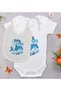 BK Kids Baby Shark-Designed Baby Bodysuit and Bib Gift Set - Model 1, 3–6 Months
