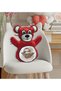 Red Teddy Bear Pillow with Lazy Animal Design - 1 - 3