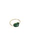 18Kt Gold Heart Malachite Diamond Ring Size 54 DR1Y198