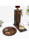 Natural Wood Drink Stand with Faucet and Natural Solid Wood Round Serving Platter/Snack Bowl