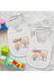 BK Kids White Baby Bib Set of 2 with Mom and Dad Designs-2 - 2