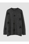 Lcw modest anthracite crew neck star patterned women's knitwear tunic - 5