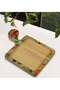 Square-Shaped Natural Wood Serving and Presentation Plate with Flower Design, Model 5 - 3