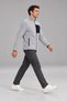 Men's Gray Fleece-Lined Jacket with 3 Pockets and Full-Length Zipper - 5