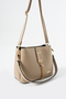VX-1438 Gold Detailed 3-Compartment Shoulder Bag and Crossbody Bag SAND