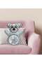 Cute, Cute Cat-Designed Blue Teddy Bear Print Pillow-1 - 2